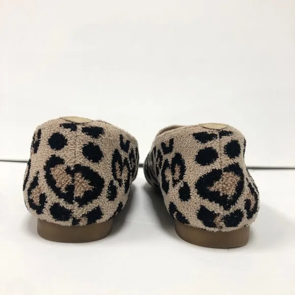 Vivaia Terry Leopard Brown Camel Women Flat Loafers Size 5 (35 Euro) NWOB