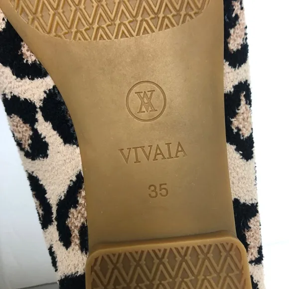 Vivaia Terry Leopard Brown Camel Women Flat Loafers Size 5 (35 Euro) NWOB