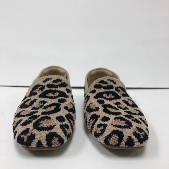 Vivaia Terry Leopard Brown Camel Women Flat Loafers Size 5 (35 Euro) NWOB