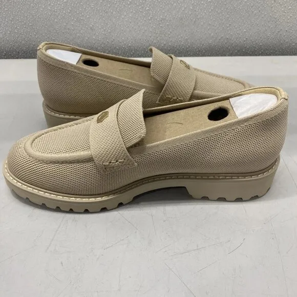 Vivaia Women’s Francesca Loafers – Almond Size 9 – Round Toe, Platform Chunk Hee