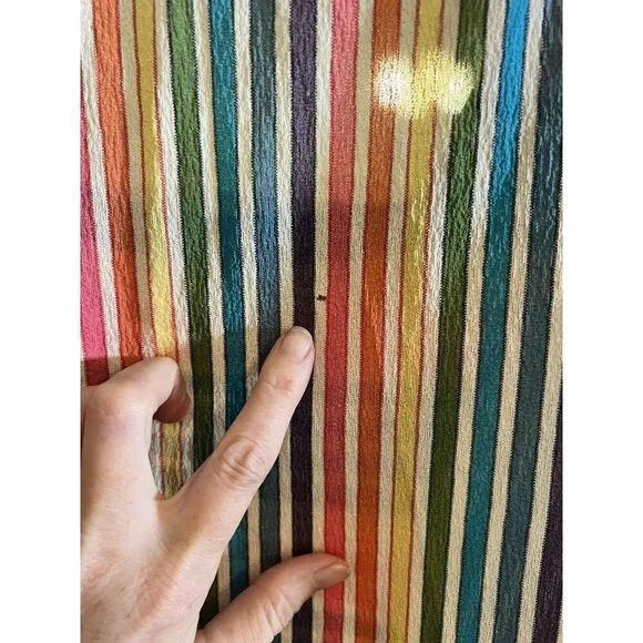 Vtg 70's Ethnic Bohemian Hippy Rainbow Stripe Dress Small Flaw Pls Read.       Q