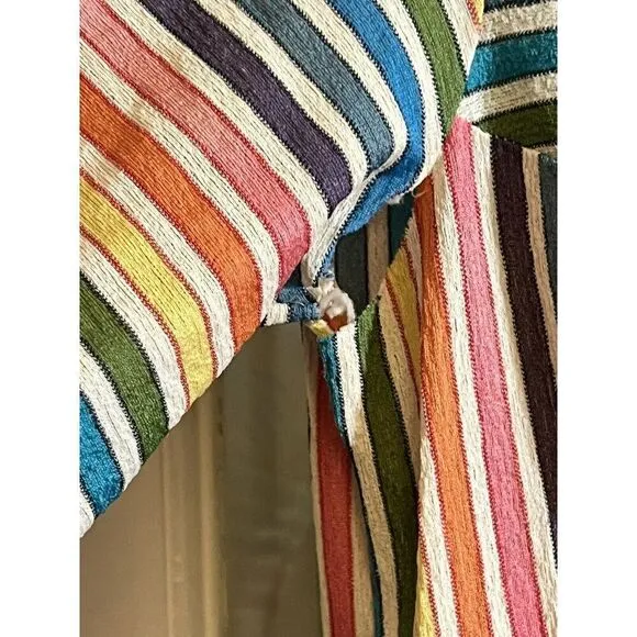 Vtg 70's Ethnic Bohemian Hippy Rainbow Stripe Dress Small Flaw Pls Read.       Q