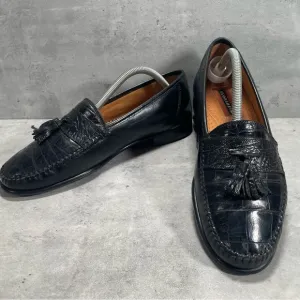 Vtg Florsheim Italy Men's 10D‎ Kiltie Tassel Loafers Dress Shoes Crocodile Print