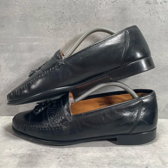 Vtg Florsheim Italy Men's 10D‎ Kiltie Tassel Loafers Dress Shoes Crocodile Print