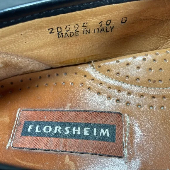 Vtg Florsheim Italy Men's 10D‎ Kiltie Tassel Loafers Dress Shoes Crocodile Print