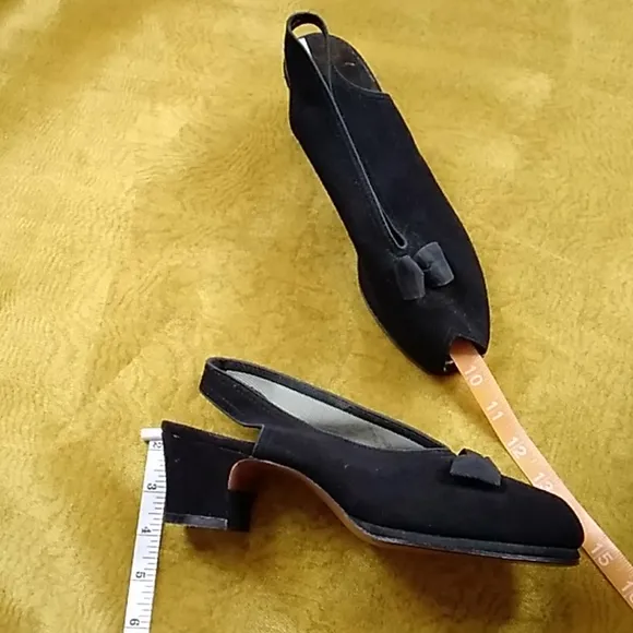 VTG, I.MILLER SUEDE HANDMADE WOMEN'S SHOES 7 BLACK HEELS