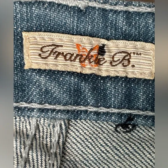 Vtg Y2K Frankie B Jeans Women's 6 Blue Denim Butterfly Low Rise Flared Leg