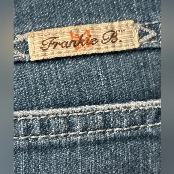 Vtg Y2K Frankie B Jeans Women's 6 Blue Denim Butterfly Low Rise Flared Leg
