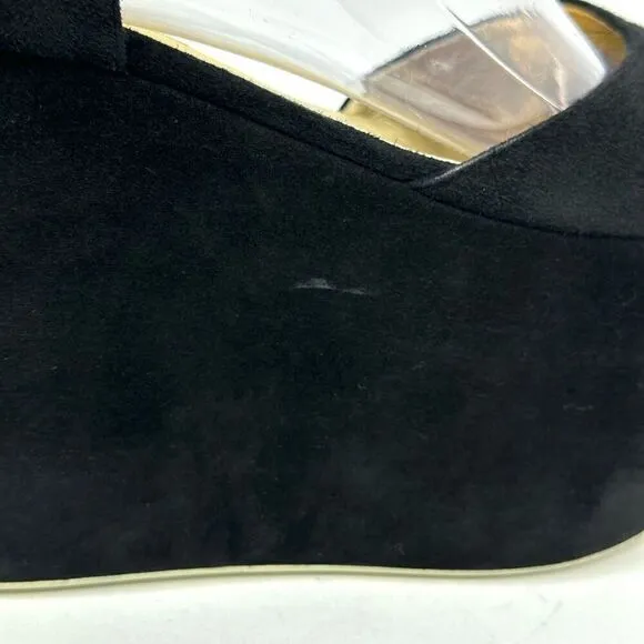 Walter Steiger Paris Camoscio Black Suede Platform  Shoes EU 37.5/US 7 Dramatic