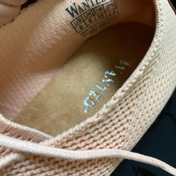Wanted Pink Perforated Oxford Shoes WANTED 100’/. Textile Upper size 8