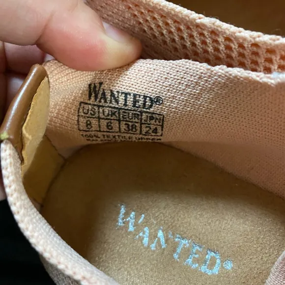 Wanted Pink Perforated Oxford Shoes WANTED 100’/. Textile Upper size 8