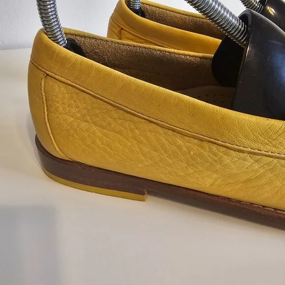 Weejuns G.H. Bass Mens Loafers Yellow Leather Slip On Shoes Size 8.5 Pre-owned