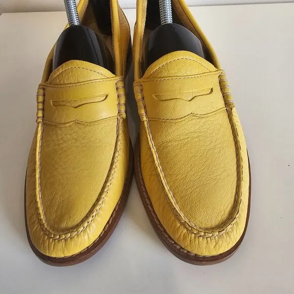 Weejuns G.H. Bass Mens Loafers Yellow Leather Slip On Shoes Size 8.5 Pre-owned