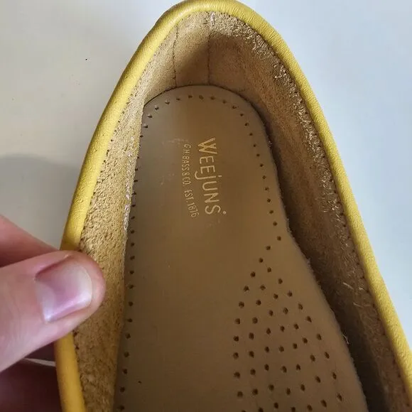 Weejuns G.H. Bass Mens Loafers Yellow Leather Slip On Shoes Size 8.5 Pre-owned