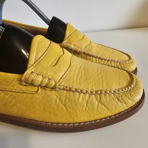 Weejuns G.H. Bass Mens Loafers Yellow Leather Slip On Shoes Size 8.5 Pre-owned
