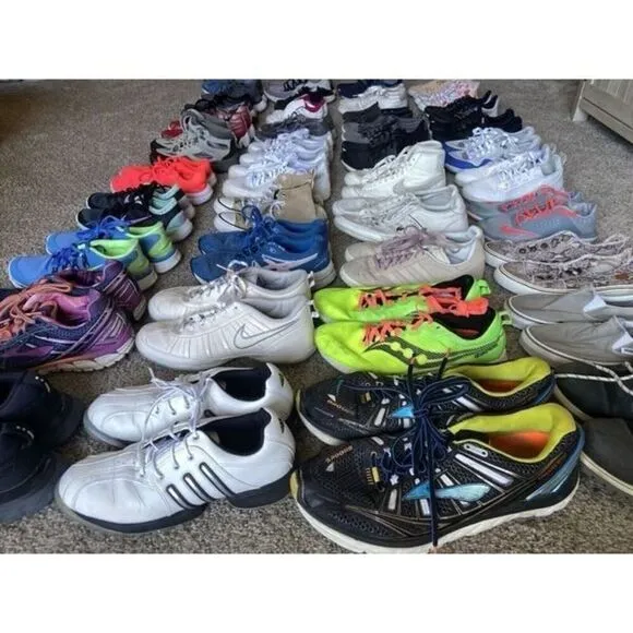 Wholesale Lot 10 Shoes Nike Adidas Vans ASICS Puma Sneakers Cleats Mixed sizes
