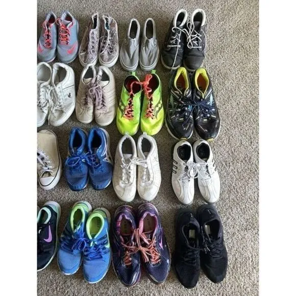 Wholesale Lot 10 Shoes Nike Adidas Vans ASICS Puma Sneakers Cleats Mixed sizes