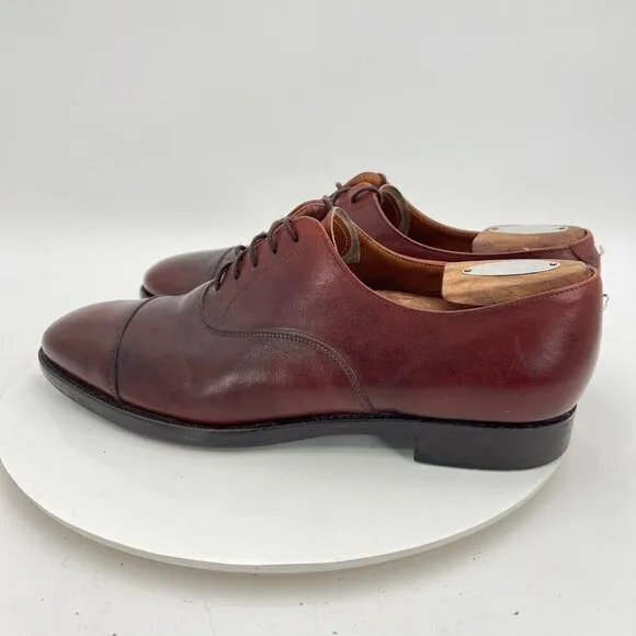 Wildsmith Men Sz UK8.5 US9.5 D Brown Copper Leather Cap Toe Lace Up Oxford Shoes