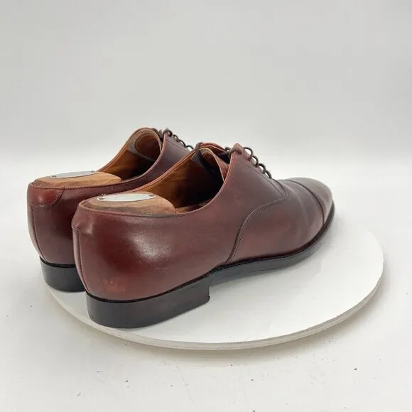 Wildsmith Men Sz UK8.5 US9.5 D Brown Copper Leather Cap Toe Lace Up Oxford Shoes