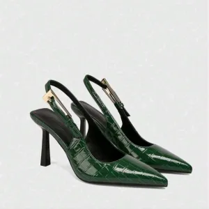 Women Back Strap Bowknot Decor High Heel Pumps