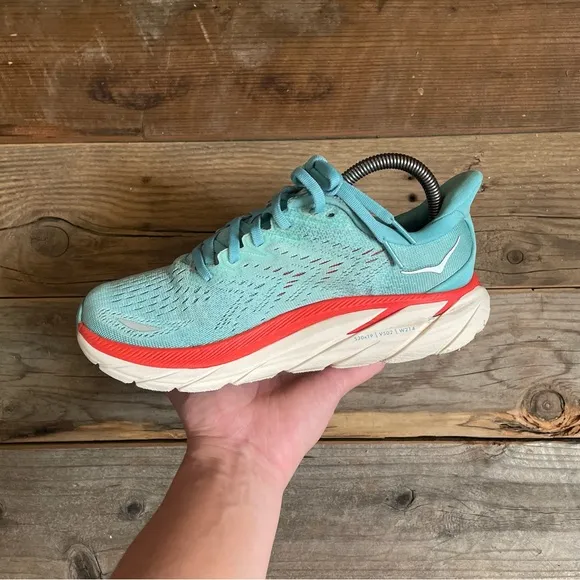 Women Hoka One One Clifton 8 Aquarella Running Shoes Sneakers