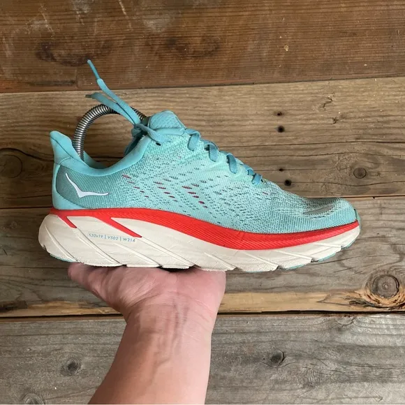 Women Hoka One One Clifton 8 Aquarella Running Shoes Sneakers