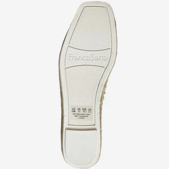 Women Shoes FRANCO SARTO Kenna Slip On Espadrilles Gold Crinkle Loafer Flats