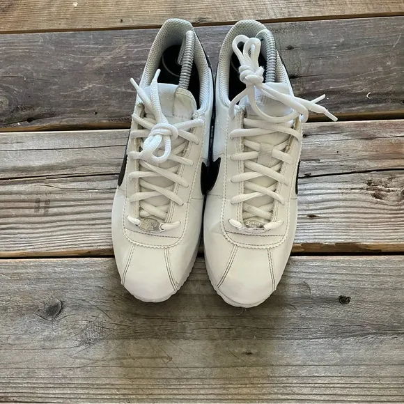Women Size 13 / Size 11.5 Men Nike Cortez SL White Black Shoes Sneakers