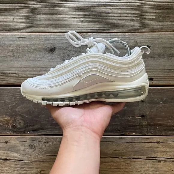 Women Size 6.5 / Size 5 Youth Nike Air Max 97 White Running Shoes Sneakers