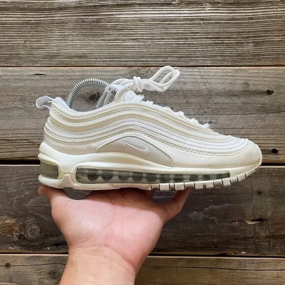 Women Size 6.5 / Size 5 Youth Nike Air Max 97 White Running Shoes Sneakers