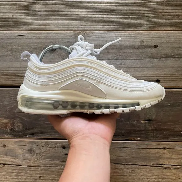 Women Size 6.5 / Size 5 Youth Nike Air Max 97 White Running Shoes Sneakers