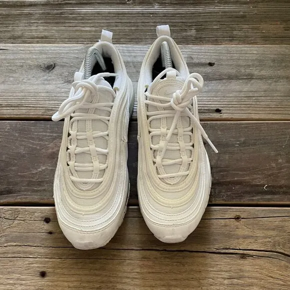 Women Size 6.5 / Size 5 Youth Nike Air Max 97 White Running Shoes Sneakers
