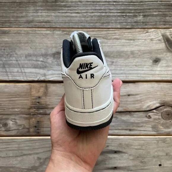 Women Size 6.5/Size 5 Youth Nike Air Force 1 '07 Low Contrast Stitch White Black