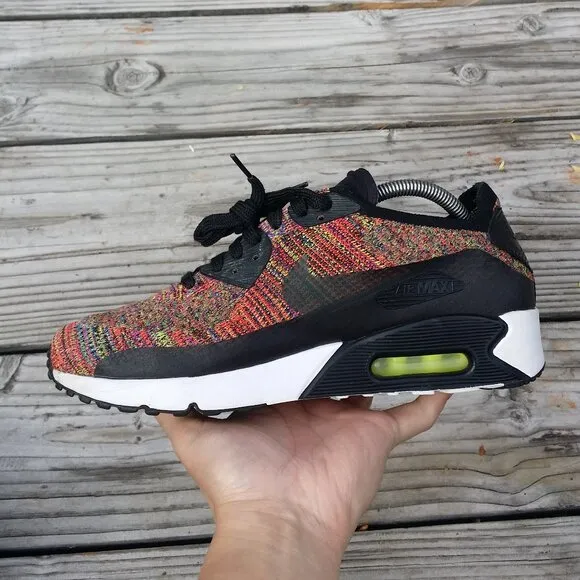 Women Size 9.5/Sz 8 Men Nike Air Max Ultra 2.0 Flyknit Multi Color Running Shoes