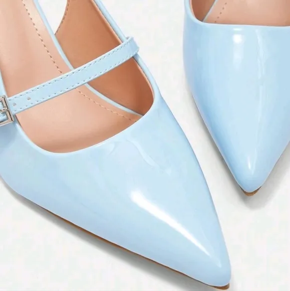 Women Solid Color Pointed Toe High Heel Sandals, Graduation Heel, Prom
