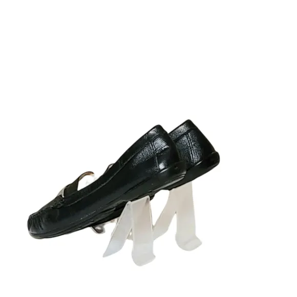 Women Vintage Leather Black Coach Loafers Size 6B/Women Slip On Shoes/ Women Des