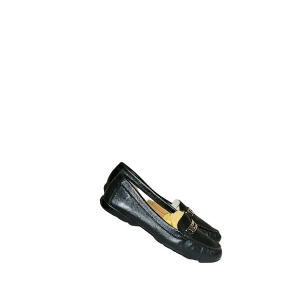 Women Vintage Leather Black Coach Loafers Size 6B/Women Slip On Shoes/ Women Des