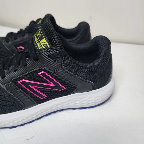 Womens 8 New Balance 520 Comfort Ride Athletic Shoes Black Pink Sneakers