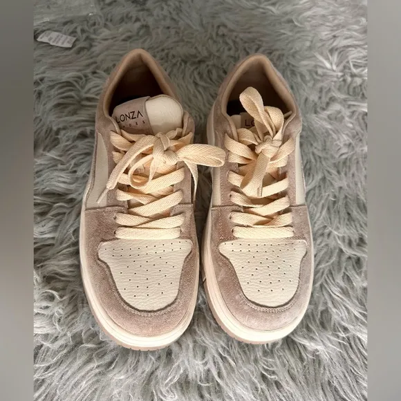 Women's Cream and Tan Sneakers