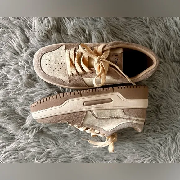 Women's Cream and Tan Sneakers