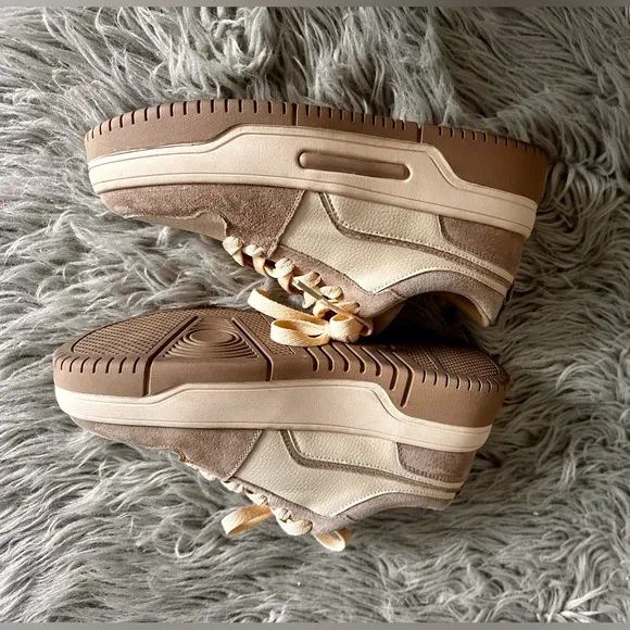 Women's Cream and Tan Sneakers
