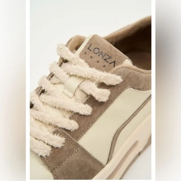 Women's Cream and Tan Sneakers
