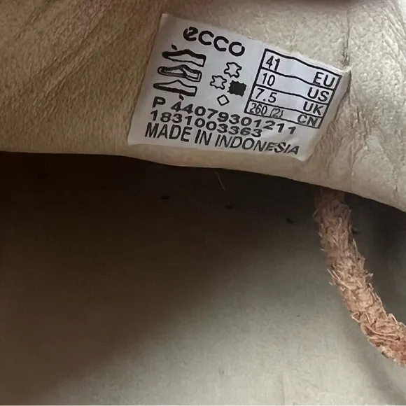 Women’s Ecco Soft Leather Tan Shoes Sneakers 10 Comfort Trainers Walking Classic