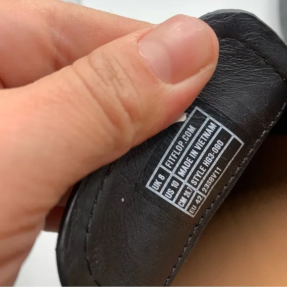 Women's FitFlop F-Mode Padded-Detail Leather Flatform Loafers size 10 black 2682