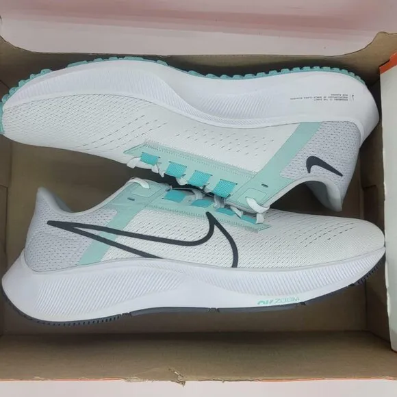 🤩Women's Shoes Nike Air Zoom Pegasus 38 Road Running White Green CW7358-102 New