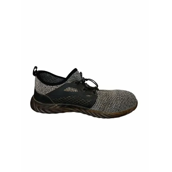 Work Safety Shoes Mens 45 Size 11 Breathable Knit Steel Toe Sneakers Slip On