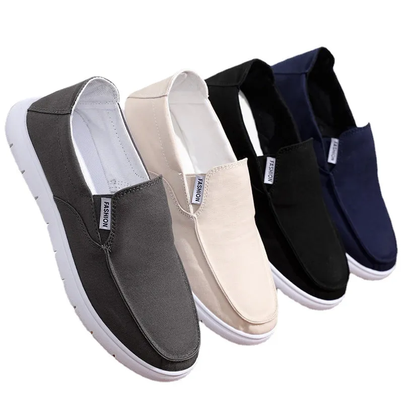 Xuanpin hot style men's shoes slip-on old Beijing cloth shoes over feet lazy shoes men's casual canvas shoes breathable sneakers