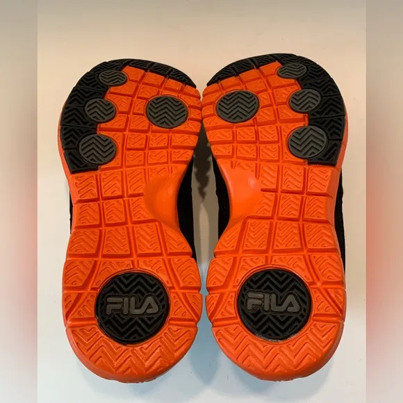 Youth Fila MLB SF Giants Sneakers Black Orange Size 4 Unisex Baseball