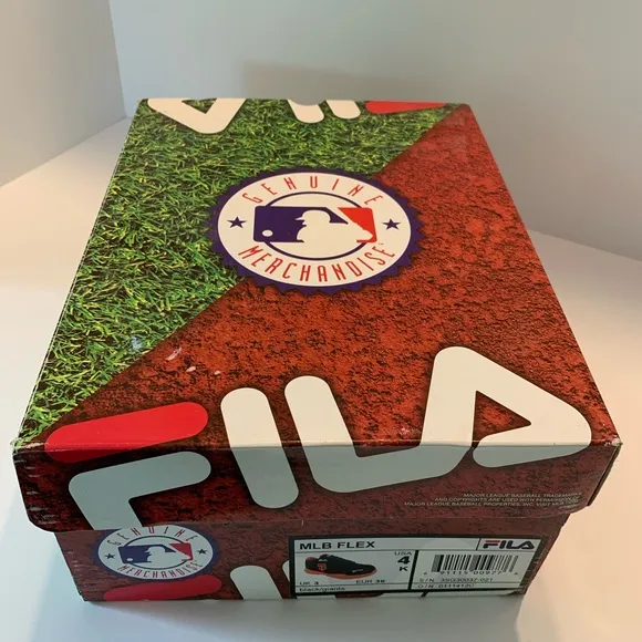 Youth Fila MLB SF Giants Sneakers Black Orange Size 4 Unisex Baseball