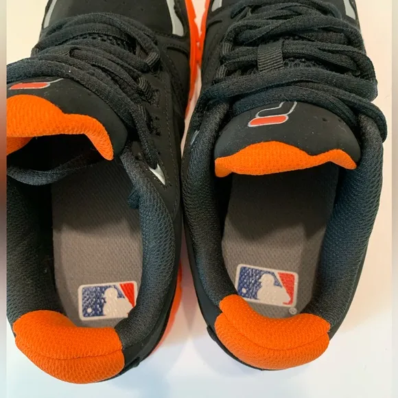 Youth Fila MLB SF Giants Sneakers Black Orange Size 4 Unisex Baseball